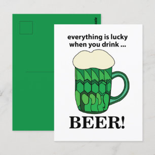 Groen bier Lucky St Patricks Day Groen bier Briefkaart