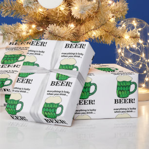 Groen bier Lucky St Patricks Day Groen bier Cadeaupapier