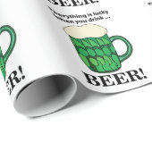 Groen bier Lucky St Patricks Day Groen bier Cadeaupapier (Rol Hoek)