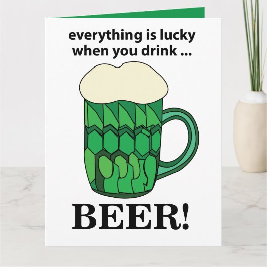 Groen bier Lucky St Patricks Day Groen bier Kaart (Voorkant)