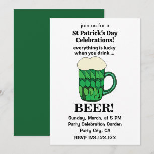 Groen bier Lucky St Patricks Day Groen bier Kaart