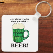 Groen bier Lucky St Patricks Day Groen bier Sleutelhanger (Achterkant)