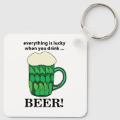 Groen bier Lucky St Patricks Day Groen bier Sleutelhanger (Achterkant)