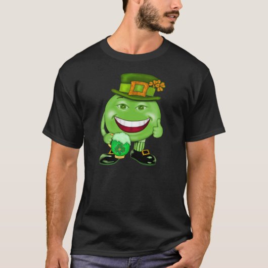 Groen bier & Shamrocks T-shirt (Voorkant)