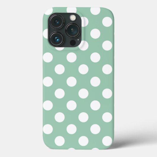  Groen, Big Polka Dots iPhone Hoesje (Achterkant)