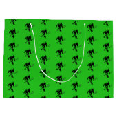 Groen Bigfoot Tennis Player Patroon Groot Cadeauzakje (Achterkant)