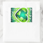 GROEN BIJ HART Eco Milieuvriendelijke Retro Rechthoekige Sticker (Tas)