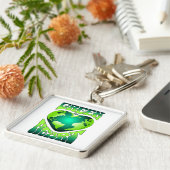 GROEN BIJ HART Eco Milieuvriendelijke Retro Sleutelhanger (Zijkant)