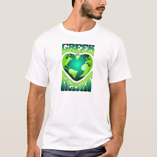 GROEN BIJ HART Eco Milieuvriendelijke Retro T-shirt (Voorkant)