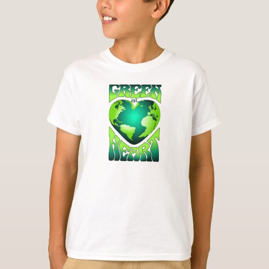 GROEN BIJ HART Eco Milieuvriendelijke Retro T-shirt (Voorkant)