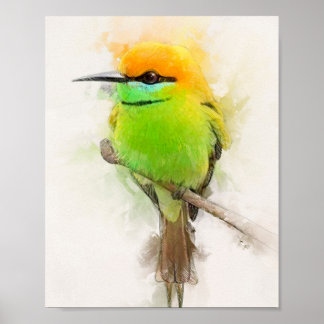 Groen bijeneter portret poster
