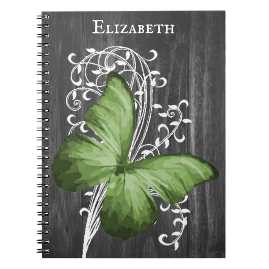 Groen bijtend Butterfly - Notitieboek (Voorkant)