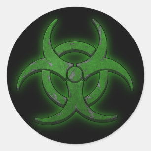 Groen biogevaar ronde sticker