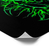 Groen biogevaarlijk symbool voor toxische uitvalwa poster (Hoek)