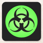 Groen biogevaarsymbool kartonnen onderzetters (Voorkant)