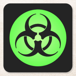 Groen biogevaarsymbool kartonnen onderzetters