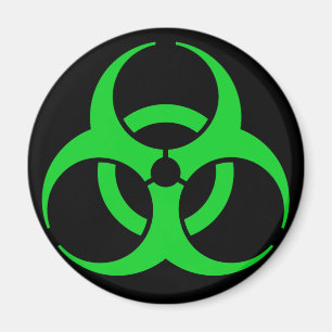 Groen biogevaarsymbool magneet
