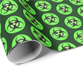 Groen biogevaarsymbool — Verpakkingspapier Cadeaupapier (Rol Hoek)
