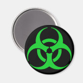 Groen biohazard-symbool magneet (Voorkant / Achterkant)