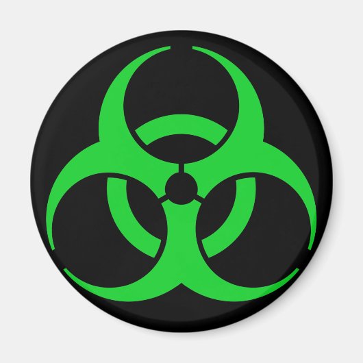 Groen biohazard-symbool magneet (Voorkant)