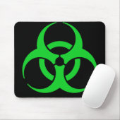Groen biohazard-symbool muismat (Met muis)