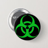 Groen biohazard-symbool ronde button 5,7 cm (Voorkant /achterkant)