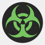 Groen biohazard symbool. ronde sticker (Voorkant)