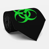 Groen biohazard-symbool stropdas (Opgerold)
