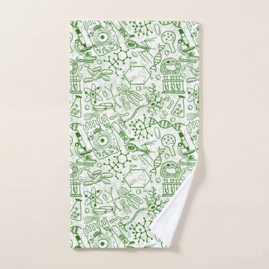 Groen biologisch patroon bad handdoek (Handdoek)