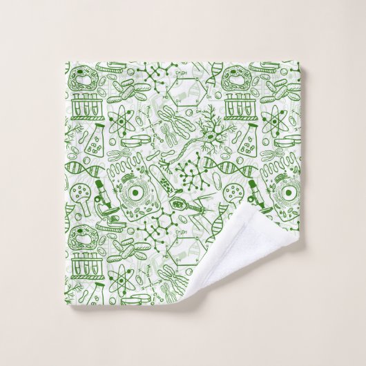 Groen biologisch patroon bad handdoek (Wasdoekje)