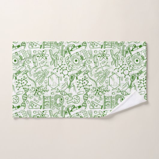Groen biologisch patroon bad handdoek (Handdoek)
