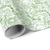Groen biologisch patroon cadeaupapier (Rol Hoek)