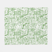 Groen biologisch patroon fleece deken (Voorkant (Horizontaal))
