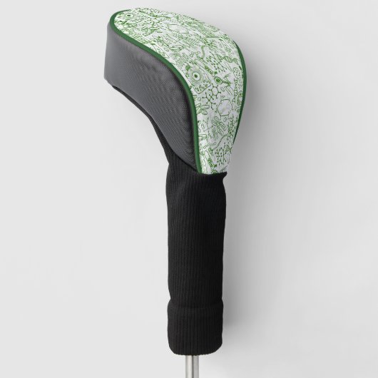 Groen biologisch patroon golfheadcover (Schuin)