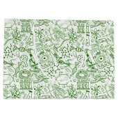 Groen biologisch patroon groot cadeauzakje (Achterkant)