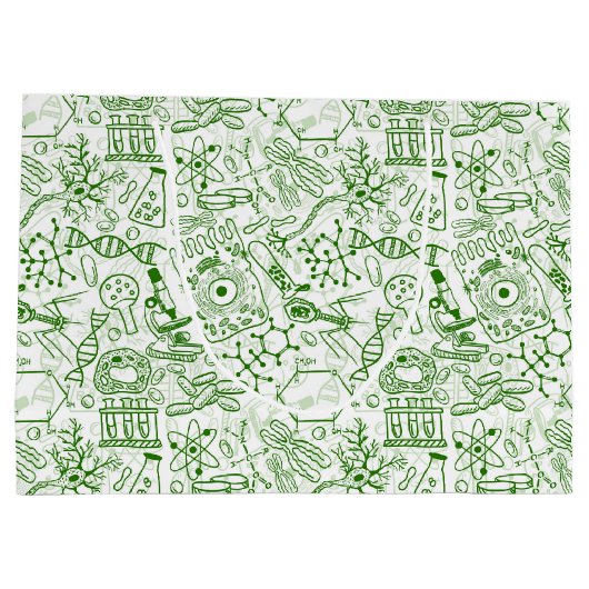 Groen biologisch patroon groot cadeauzakje (Achterkant)
