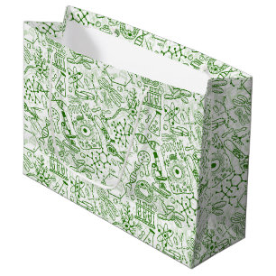 Groen biologisch patroon groot cadeauzakje