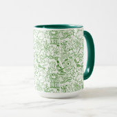 Groen biologisch patroon mok (Voorkant rechts)