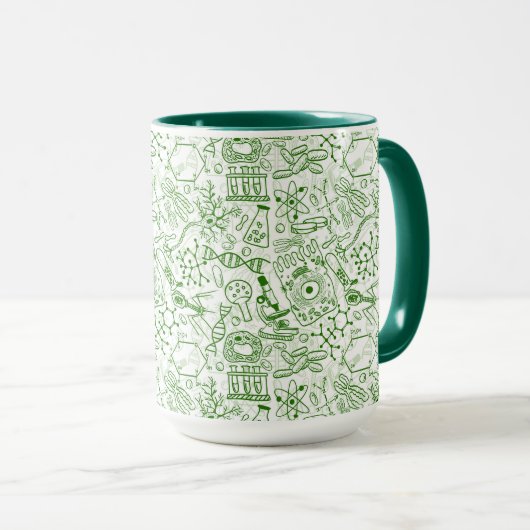 Groen biologisch patroon mok (Voorkant rechts)