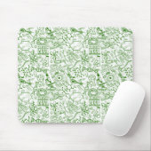 Groen biologisch patroon muismat (Met muis)