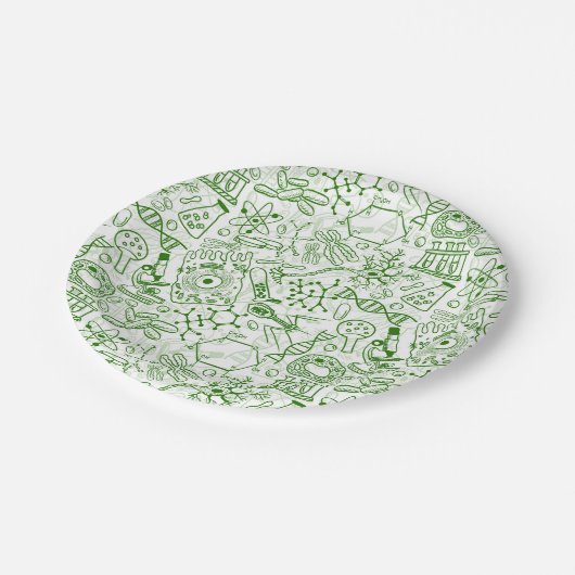 Groen biologisch patroon papieren bordje (Gekanteld)
