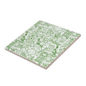 Groen biologisch patroon tegeltje (Zijkant)