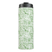 Groen biologisch patroon thermosbeker (Voorkant)