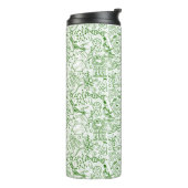 Groen biologisch patroon thermosbeker (Gedraaid links)