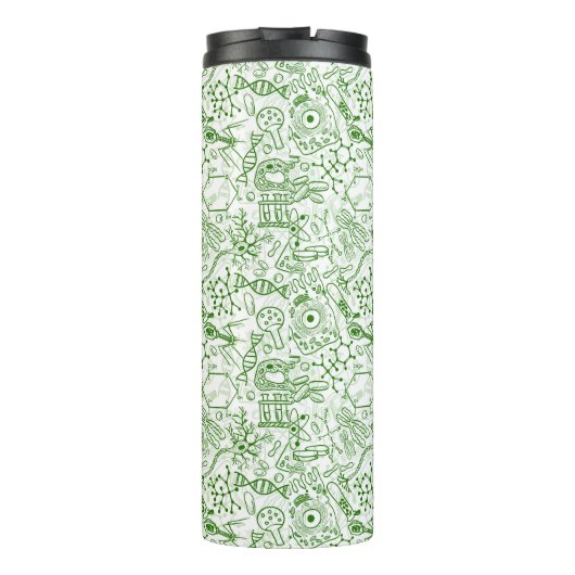 Groen biologisch patroon thermosbeker (Achterkant)