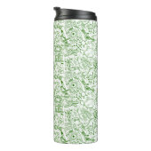 Groen biologisch patroon thermosbeker (Geroteerd rechts)