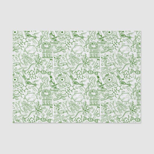 Groen biologisch patroon tissuepapier (Voorkant)