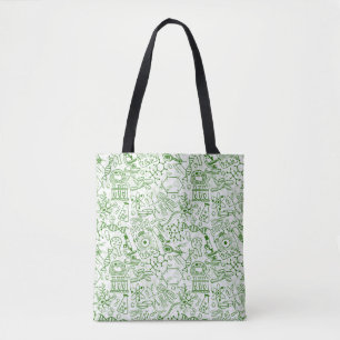 Groen biologisch patroon tote bag