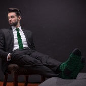 Groen Bitcoin-symboolcontourpatroon Stropdas