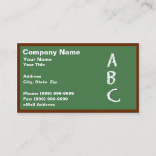 Groen Blackboard met ABC's Visitekaartje
